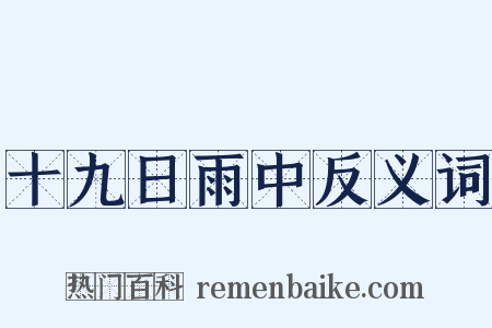 十九日雨中反义词是什么意思的图片